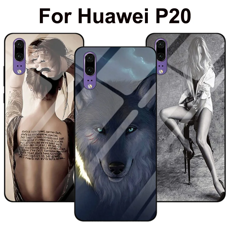 5 8 &quotчехол для Huawei P20 wolf lady закаленное стекло силиконовая рамка Жесткий Чехол P 20