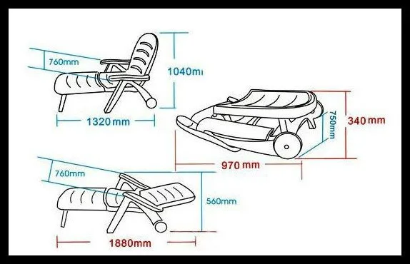 Утолщенный бассейн Шезлонг Портативный складной шезлонг Открытый отдых пляж chiar сад стул