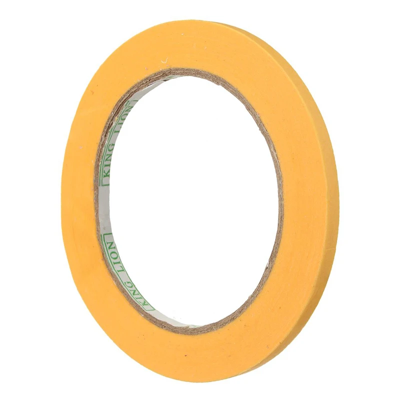 6mm/10mm/12mm/18mm/50mm Yellow Tape Adhesive Insulation Mylar Tape Masking Paint Spray Paper Tape 50M
