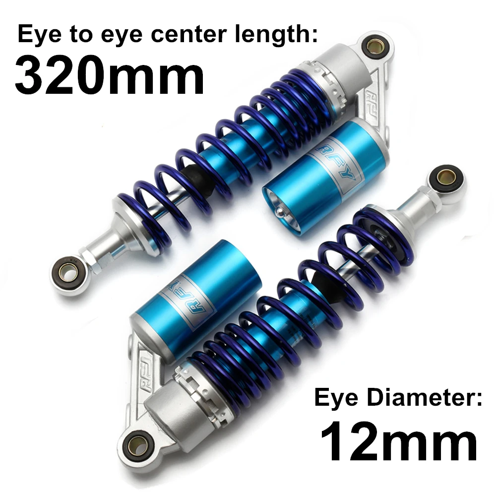 Universal 320mm 12.5" Motorcycle Air Shock Absorber Rear Suspension For Yamaha Motor Scooter ATV Quad Dirt Bike Gold&Black D15 - Цвет: M99-18-6