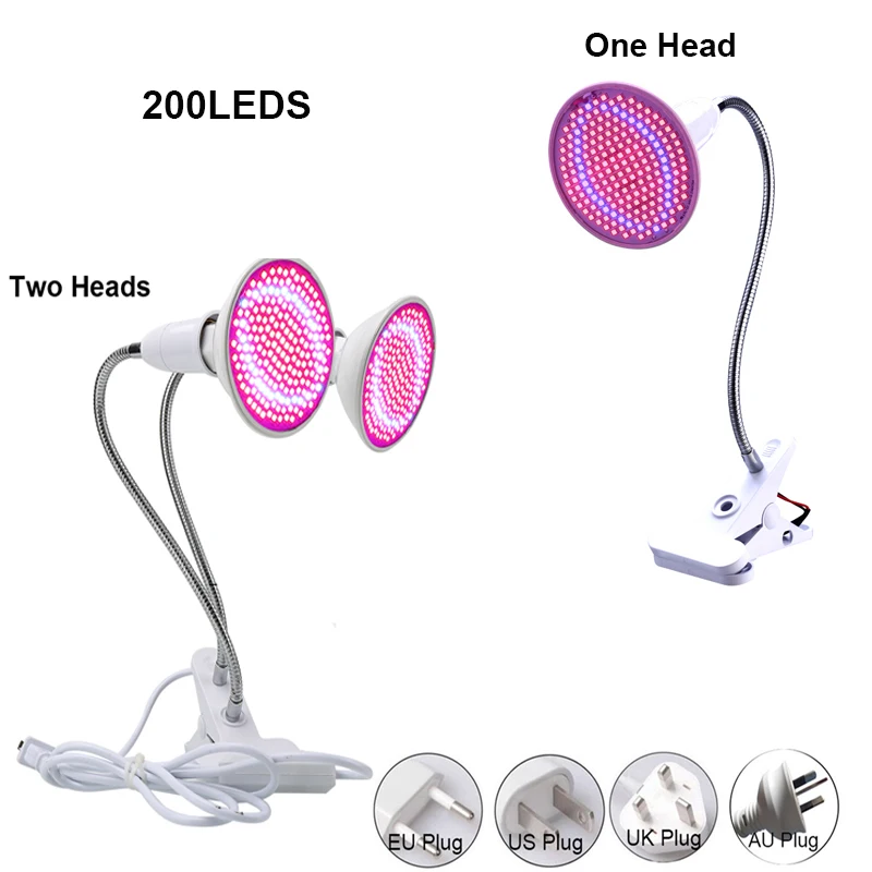 

BEYLSION LED Growing Lamps One/ Two Head LED Desktop Indoor Plants Growing Lights 28W 54W AC85-265V LED Grow Light for Plants