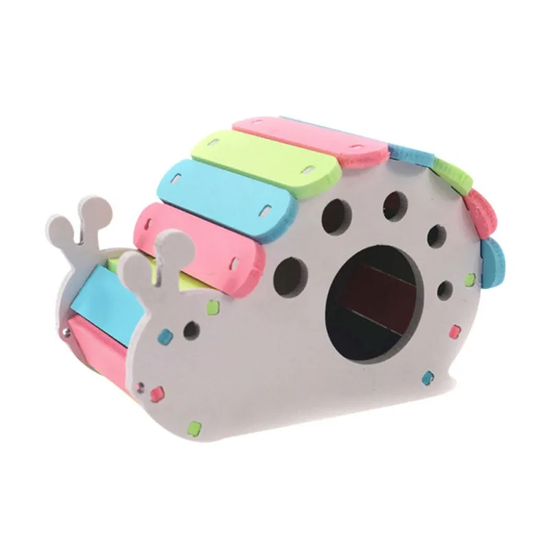 

New Colorful Wooden Hamster House Pet Small Animal Hideout Exercise Natural Funny Nest Hut Play Toy 2019 TOP