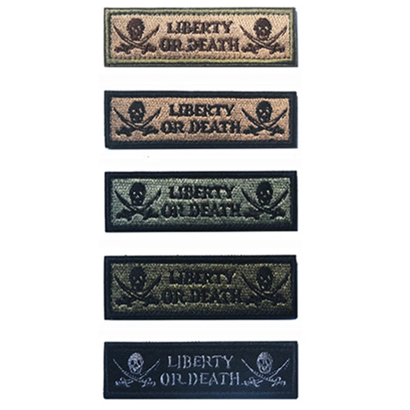 Вышитые нашивки Liberty или Death Skull тактические эмблемы значки вышивка для куртки