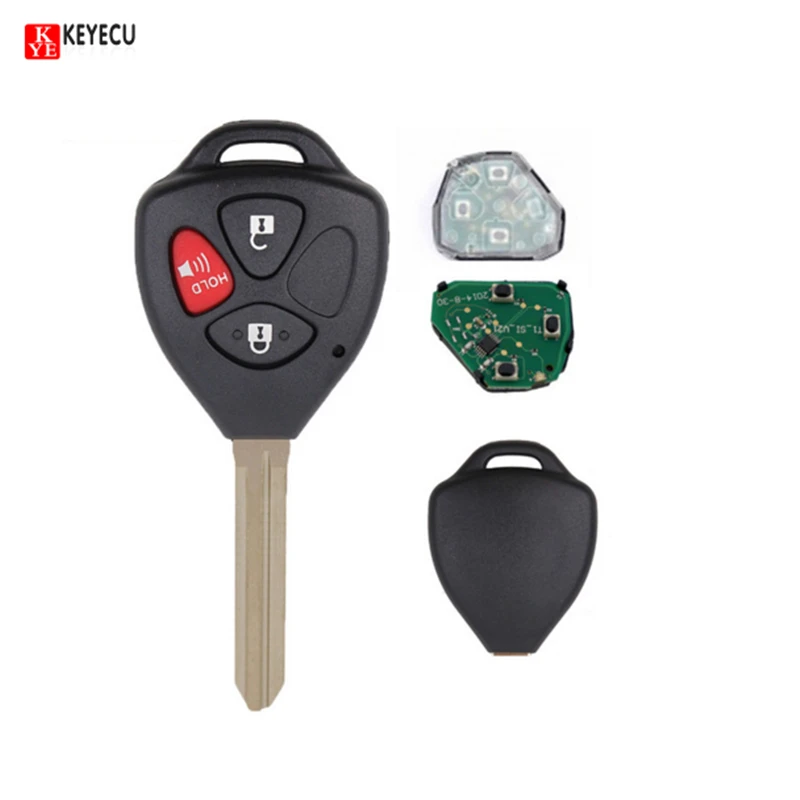 Keyecu Remote Car Key 315mhz 4d67 Chip With Toy43 Blade For Toyota