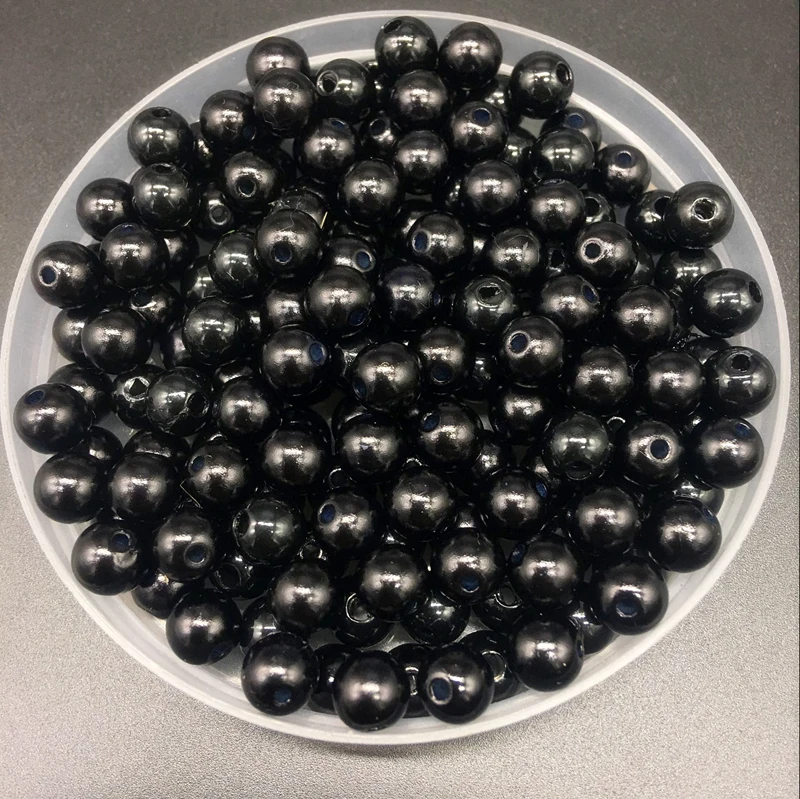 

4mm-10mm Black Imitation Pearls Round Pearl Spacer Loose Beads DIY Jewelry Making Necklace Bracelet Earring Accessories