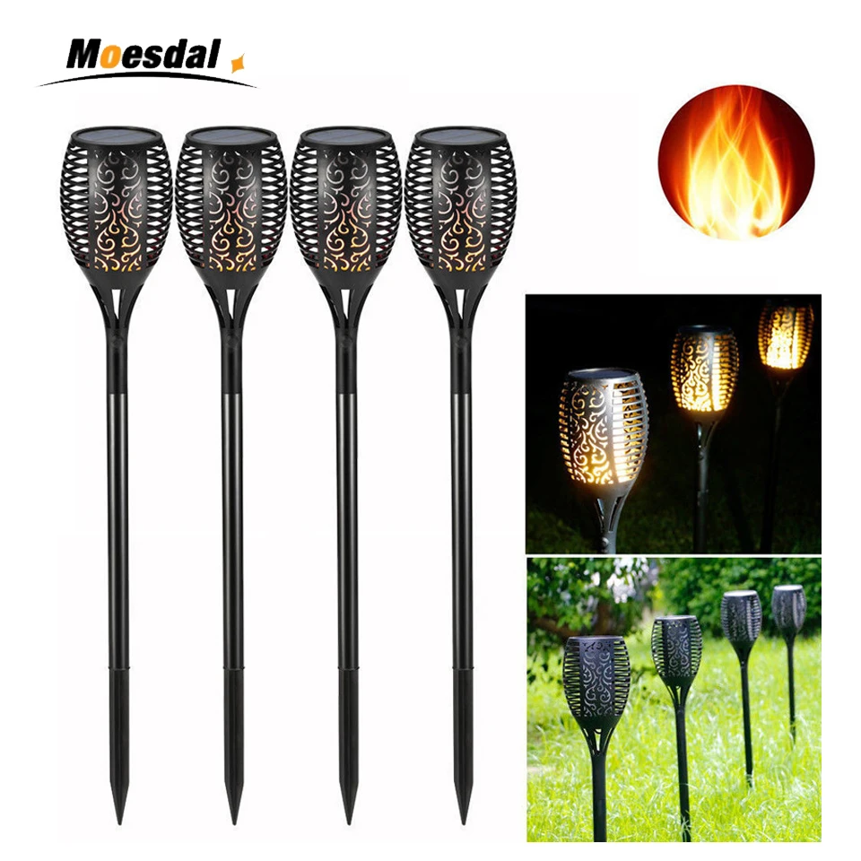 

LED Solar Flame Flickering Lawn Lamp 51 72 96led Torch Light Dancing Flame Lights Waterproof Outdoor Garden Landscape Decoration
