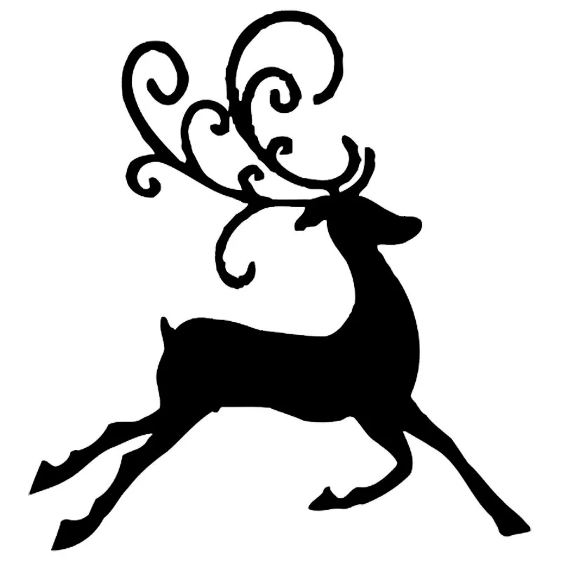 15.4*16.5CM Merry Christmas Jumping Deer Car Sticker Vinyl Car Body