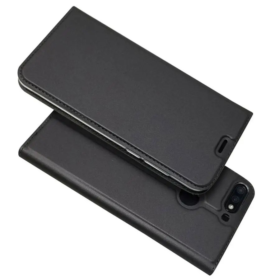 Кожаный чехол s on для huawei Honor 7C(5,7 дюйма), чехол, чехлы для huawei Honor 7C AUM-L41 RU, магнитный откидной кошелек, чехол для телефона - Цвет: Gray