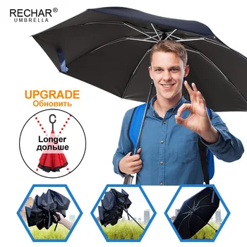 

Rainy Sunny Inverted Fully Automatic Umbrella Rain Women UV Protection 3Folding Umbrella Women Windproof Men Umbrellas For Car