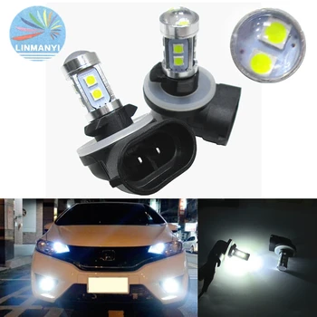 

NEW 2PCS Super bright Fog Lamps H27 881 50W Samsung 3030Chip 10SMD 10LED White LED Fog Driving Lights DRL 980LM 12V DC With Lens