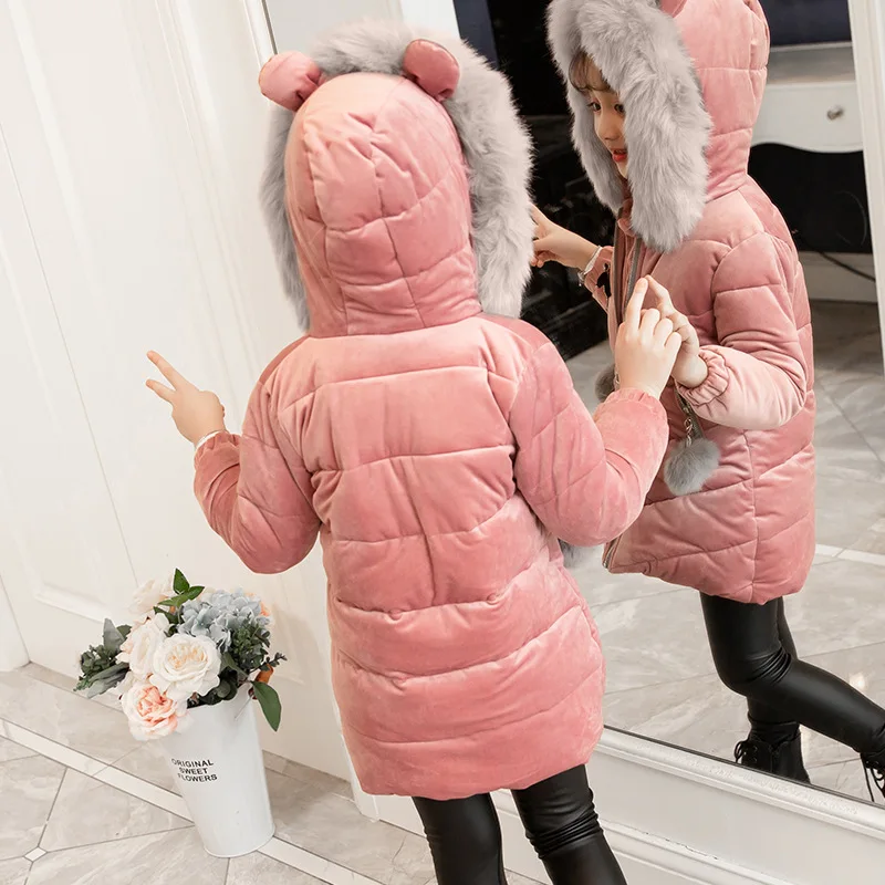 Jaqueta de Inverno das Crianças para Meninas de Pele com Capuz Nova Qualidade Engrossar Veludo Meninas Moda Jaquetas Outerwear 3-12yrs 2020 Boa 11 para meninas boa qualidade engrossar meninas de