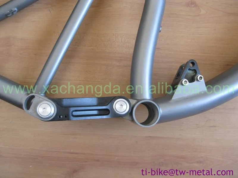 Top Titanium Full Suspension Bike Frame Custom Titanium MTB Suspension Bicycle Frames China Titanium Full Suspension Bike Frames 4