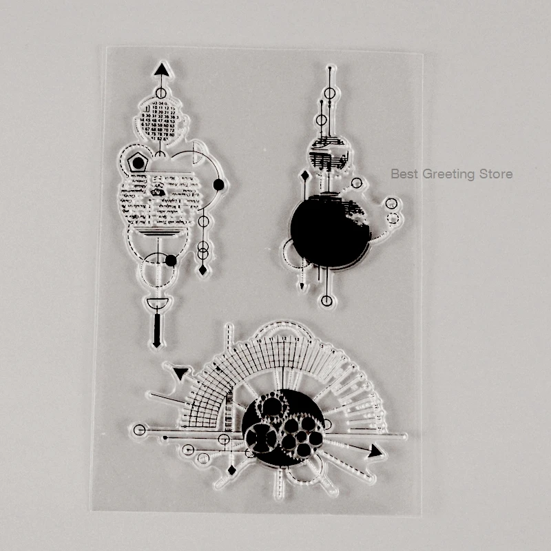 

Eno Greeting clear stamps tech brushes scrapbooking stamps technologic background stamps
