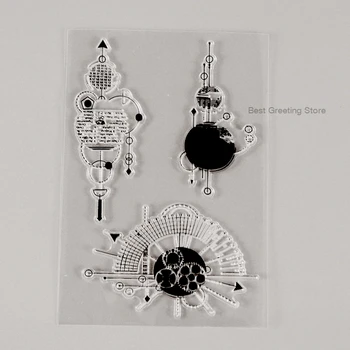 

Eno Greeting clear stamps tech brushes scrapbooking stamps technologic background stamps