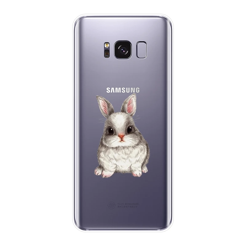 Силиконовый чехол для телефона Samsung Galaxy S8 S9 Plus S5 S6 S7 Edge Kawaii Rabbit мягкая задняя