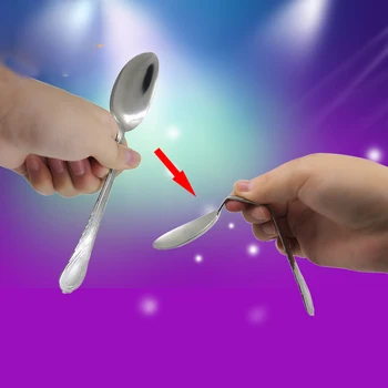 

2019 Newest Magic props Kids Adult Silver Magic Trick Gimmick Perfect Mind Bend Spoon Bending Naughty family Kids Joke Toys