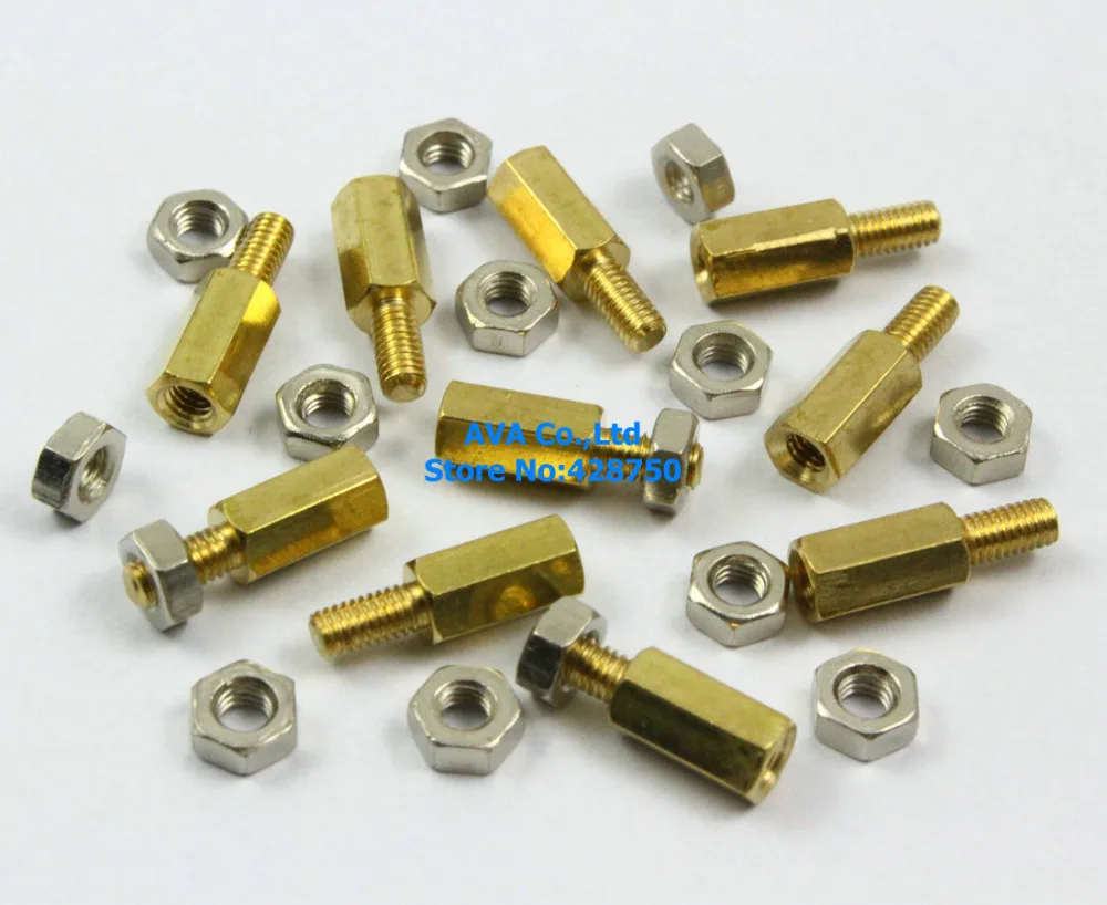 100 M3x6mm Male Female Hex PCB Standoff Spacers 9mm Body Length with