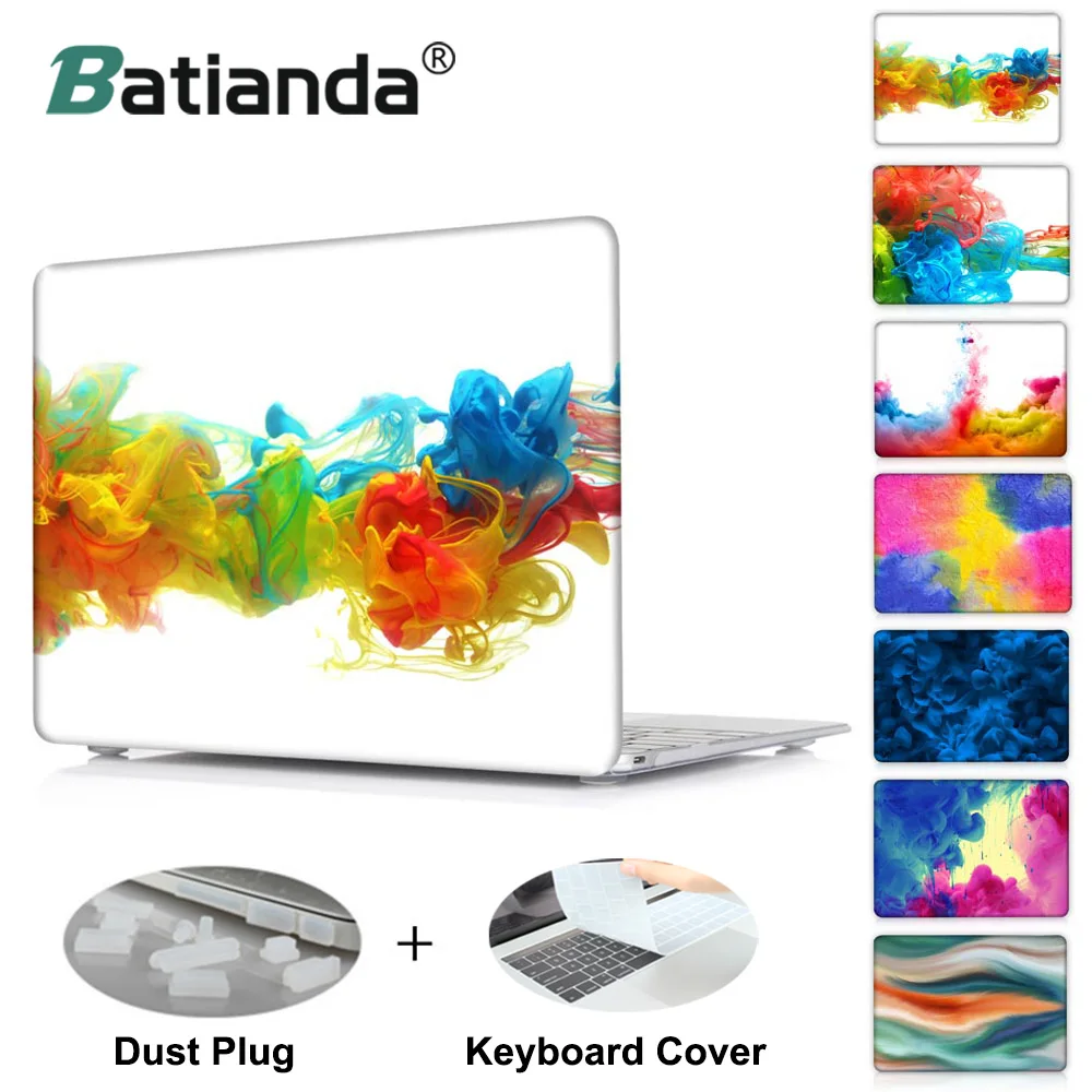 Fashion Colors Ink flow printed Case Air 11 12 13 Pro 13 15 for Apple Macbook pro 13 15 with retina Hard cover sleeve shell