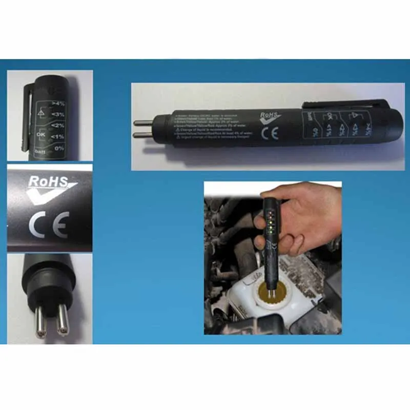 1pcs 5LED Car Brake Fluid Tester Pen Moisture Water Compact Detection Test Tool