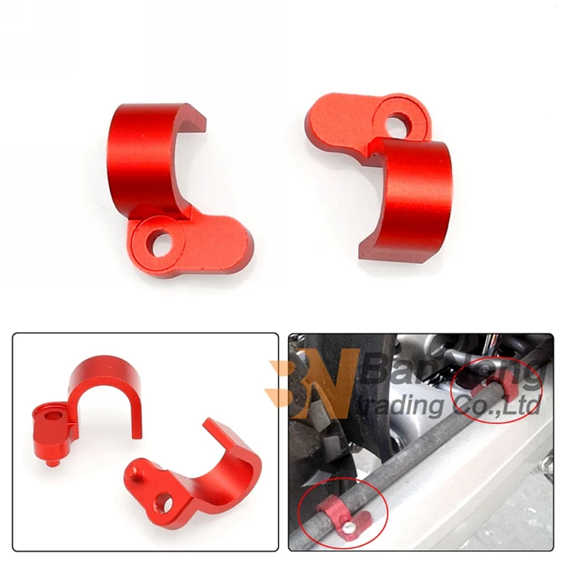 2XPCS Motorcycle CNC Rear Brake Line Hose Clamp Holder For Honda