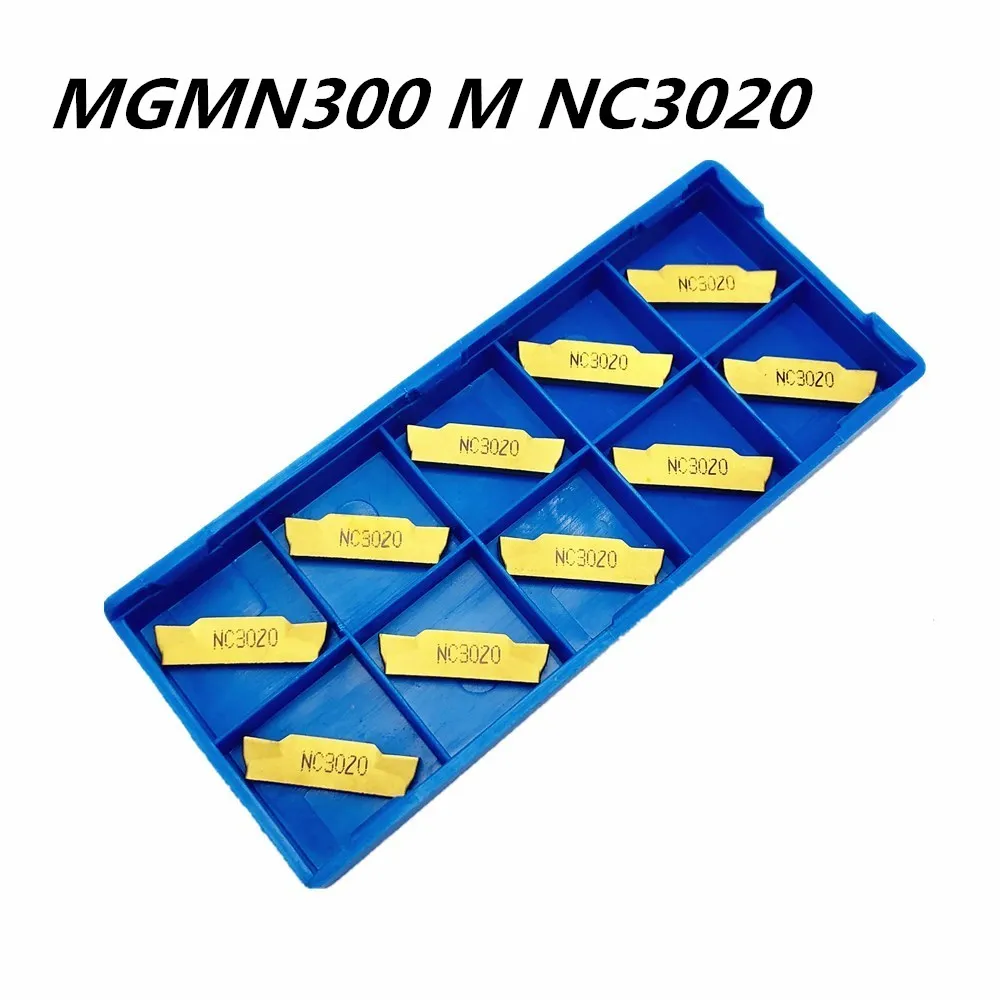 10pcs MGMN300-M NC3020 3mm Wide Grooving Insert Carbide Blade For Steel