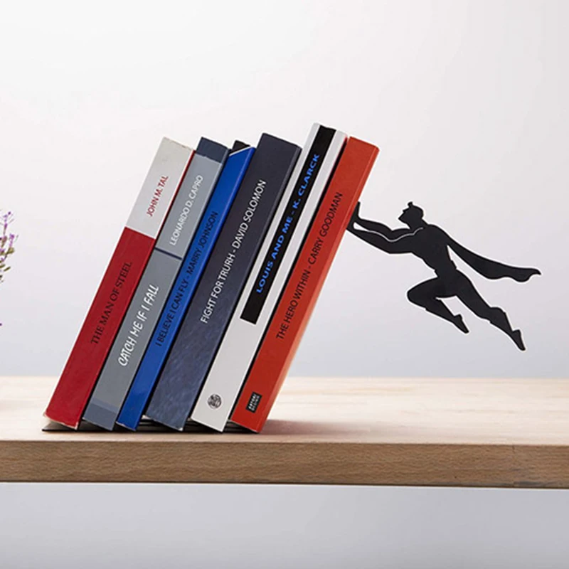 

New Creative Superman Metal Bookends Book Stopper Holder DC Super Hero Book End