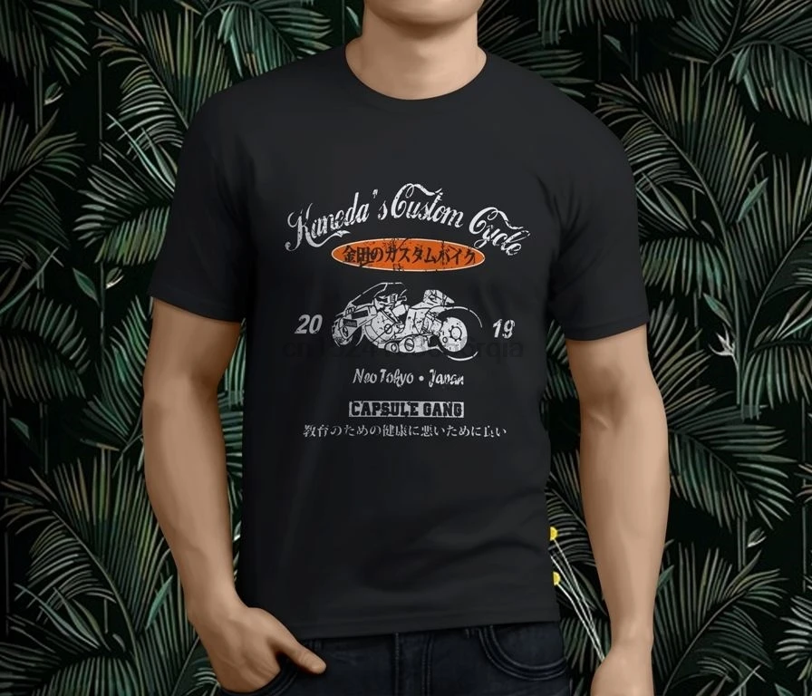 

New Akira Shotaro Kaneda Bike Manga Anime Japan Mens Black T-Shirt S-3XL