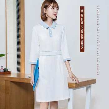 

Spring/Summer Latest Work Clothing Beauty Spa Work Uniforms,Medical Beauty Uniform Receptionists One-piece Workwear,S to 4XL,R1