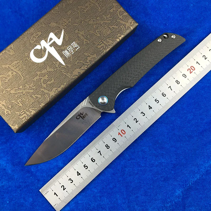 

CH 3510 Folding knife VG10 blade ceramic ball bearing washer Carbon fiber handle outdoor camping hunting pocket knife EDC tools