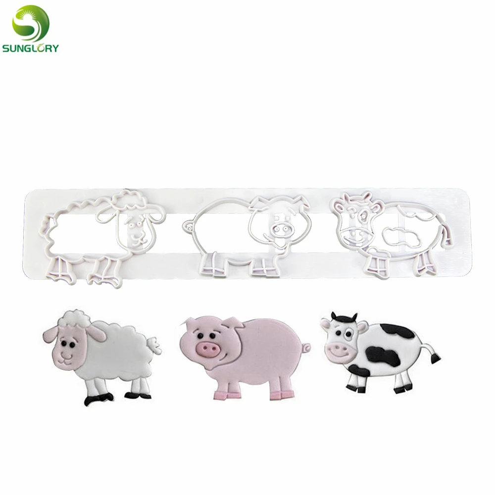 

Pig Cow Sheep Cookie Cutter Cute Farm Animals Biscuit Mold Fondant Cake Decorating Tools DIY Baking Cake Decor Cutting Dies Mold