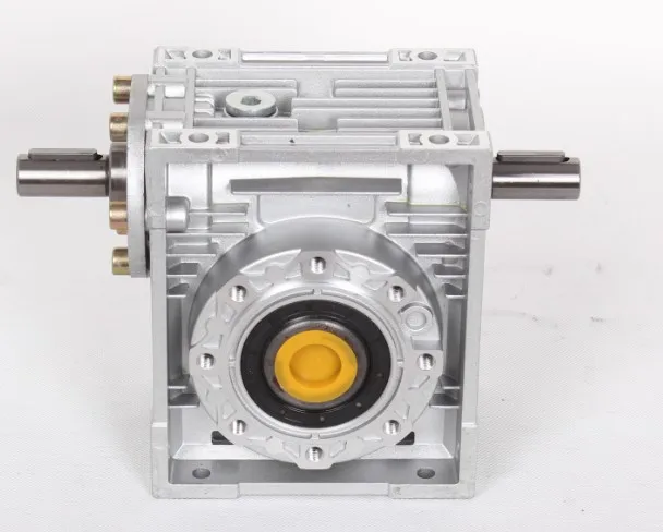 

NRV075-VS Worm Reducer Double Extension Shaft 24mm input shaft 7.5:1 - 100 :1 Gear Ratio Worm Gearbox 90 Degree Speed Reducer