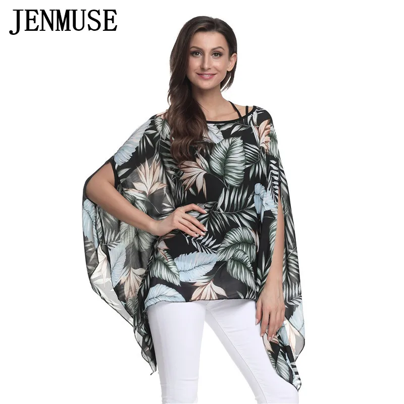 Jenmuse 4XL 5XL 6XL Плюс Размер Женская одежда бохо стиль летучая мышь шифоновое летнее платье повседневное пляжное платье Vestidos - Цвет: A20