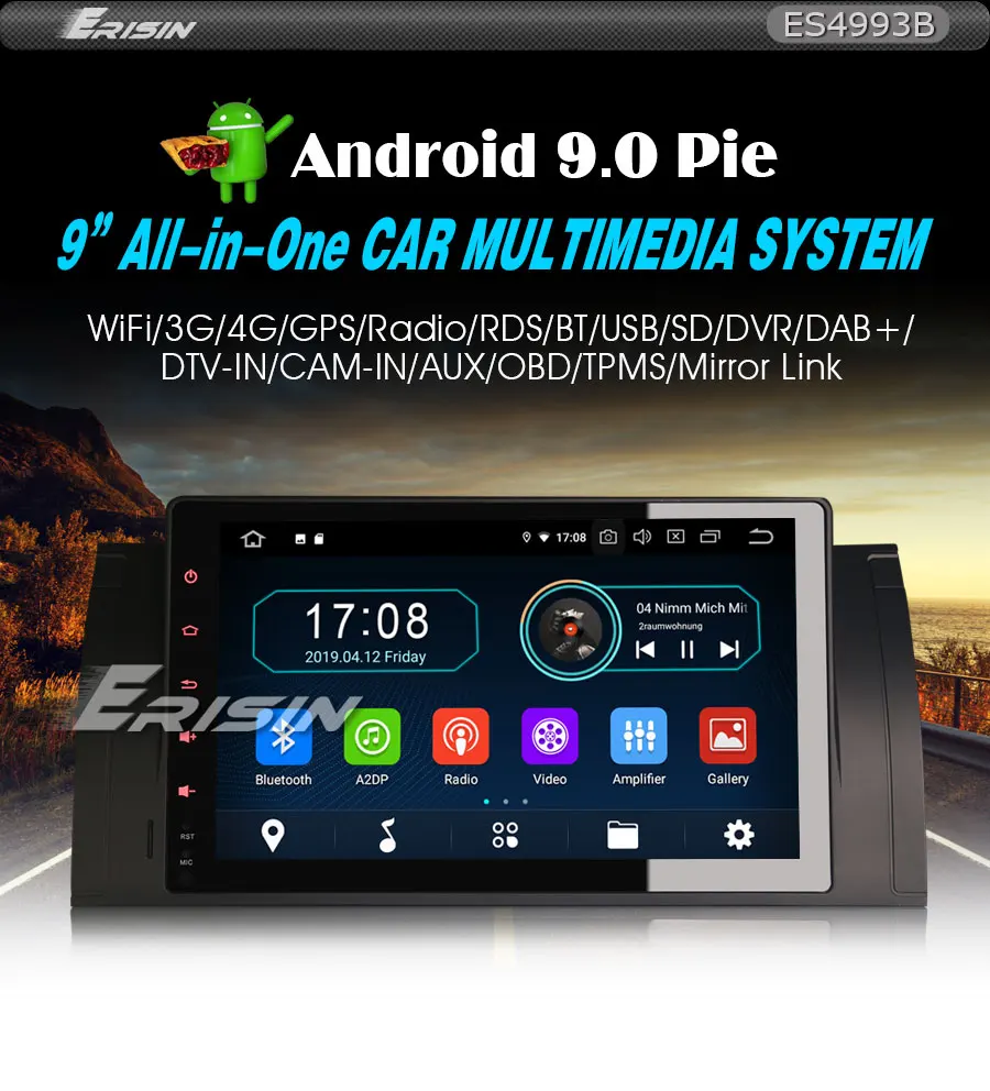Clearance 9" Android 9.0 Pie OS Car Navigation GPS Radio for BMW E39 M5 1999-2003 BMW E39 1995-2003 BMW E38 1994-2001 BMW X5 E53 2000-2007 1