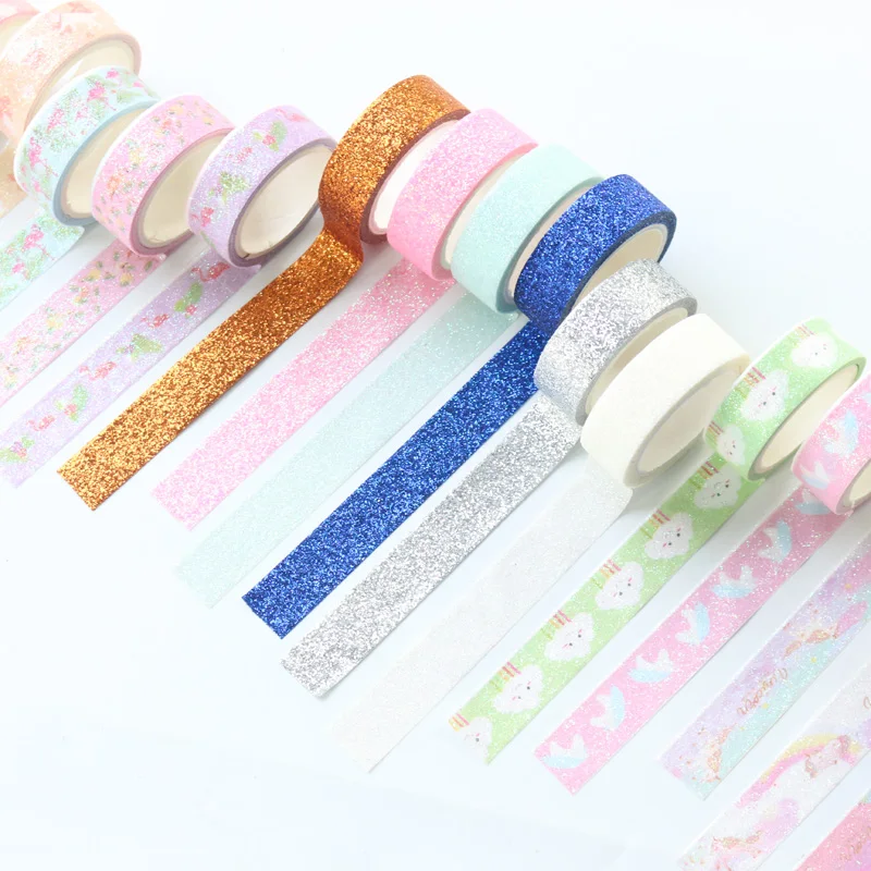 

Domikee cute creative Japanese glitter powder decorative DIY washi tapese/masking tapes for planner notebooks craft gift packing