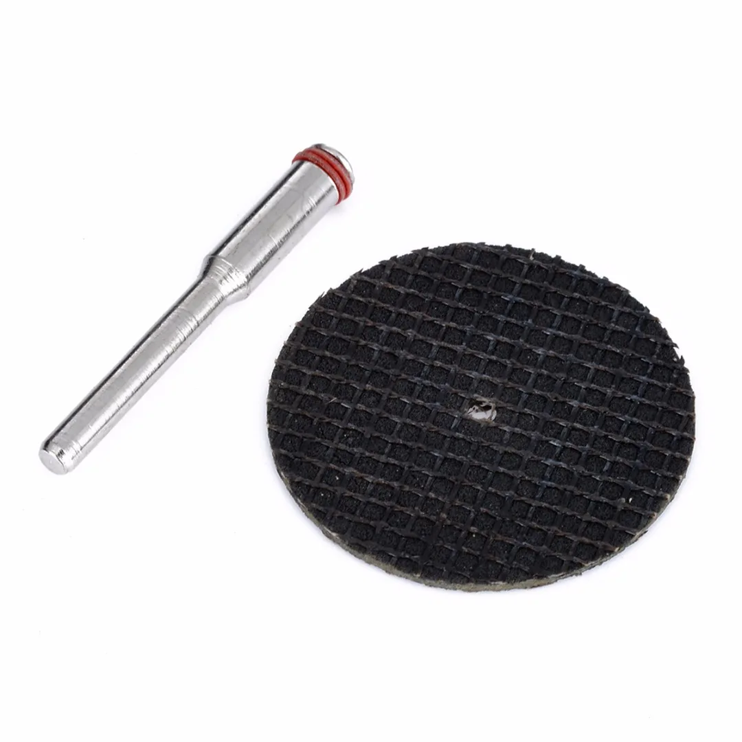 Mayitr 60pcs Strong 32mm Diameter Grinder Cut Off Cutting Wheel Disc With 1pc Mandrels 1/8" 37mm For Wood Plastic Metal Grooving
