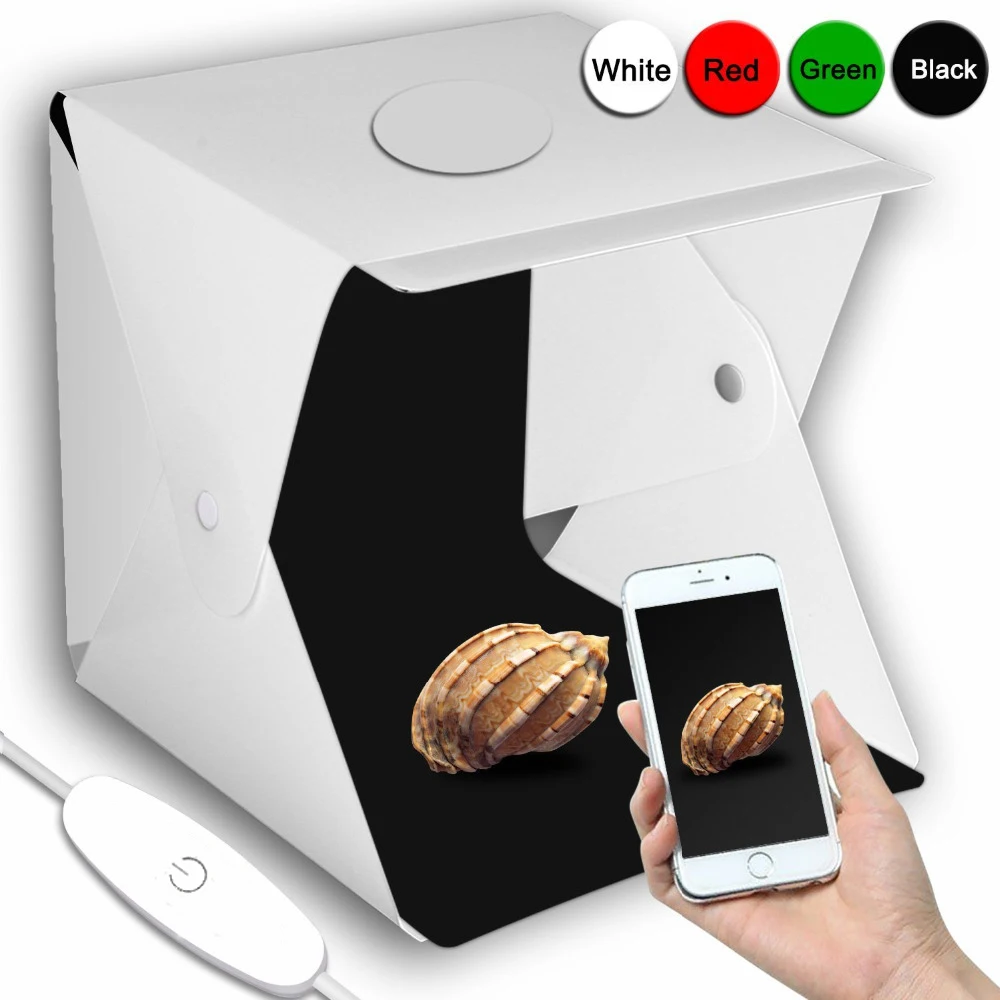  Portable 40*40cm / 16Inch Folding LED Lightbox Photography Photo Studio Softbox Adjustable Brightne
