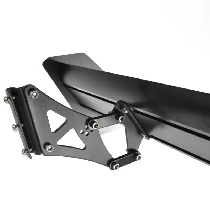 135cm 53 inch Universal Aluminum Double Deck Car Rear Trunk GT Car Spoiler Wing Black Adjustable Rear Bumper Protector Spoiler