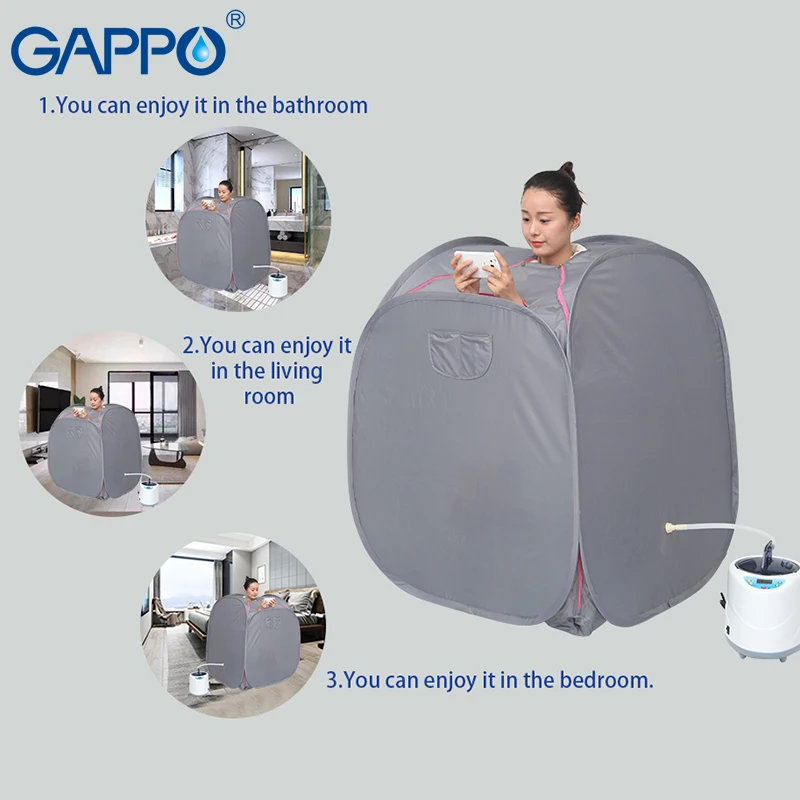 GAPPO Portable Steam Sauna room Beneficial skin infrared sauna Weight loss Calories home bath SPA steam generator capacity 2L