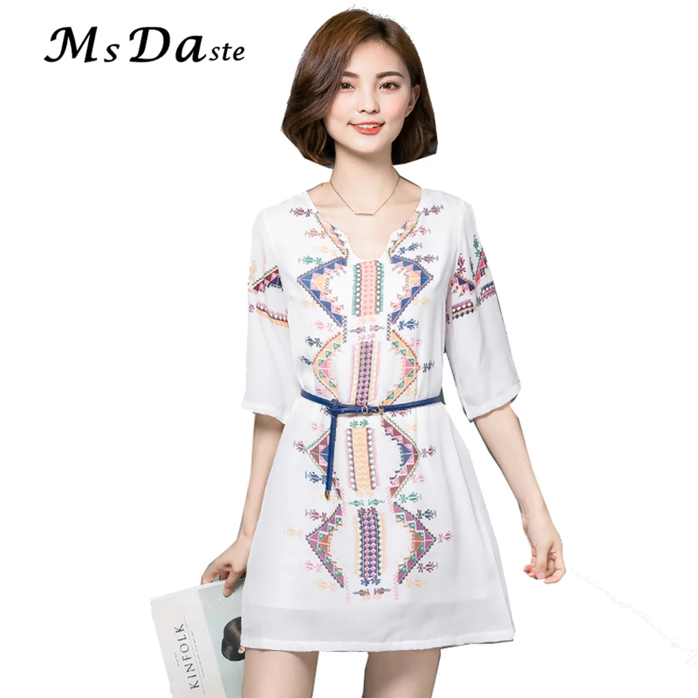 2017 Summer New Plus Size Loose Type Womens Dresses Big sizes Woman