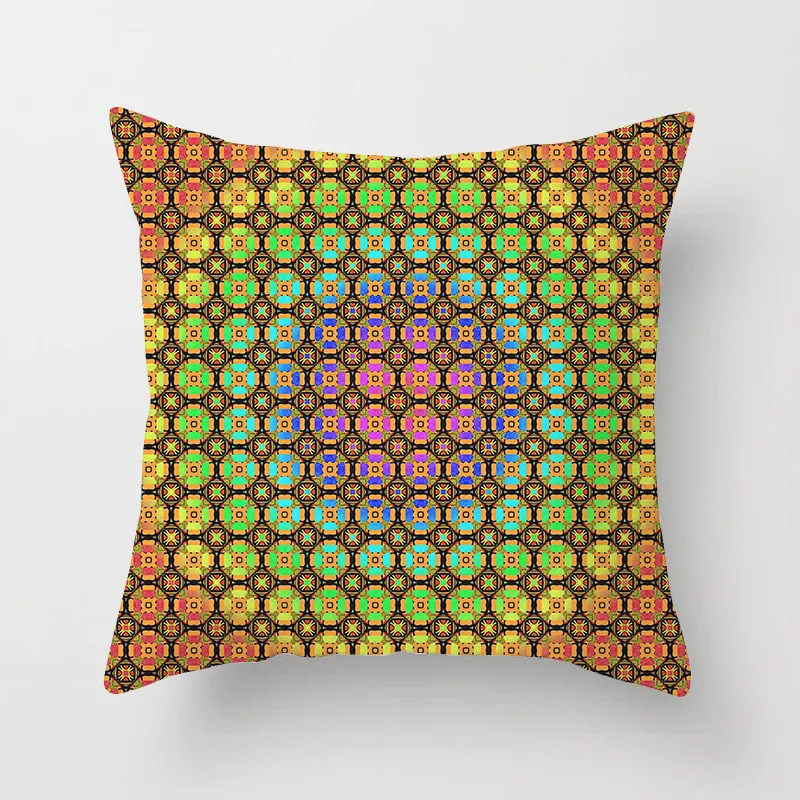 

Fuwatacchi Mandala Geometric Cushion Cover Woven Throw Pillows Cover Home Sofa Chair Decoratives Pillows Cases Square 45cm*45cm
