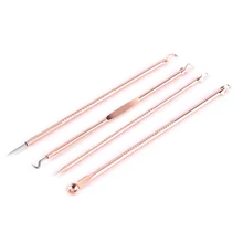 4 шт./компл. розовое золото акне угрей иглы для удаления прыщей пятно Comedone Extractor моющее средство красота уход за лицом инструменты