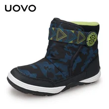 UOVO 2017 New Kids Winter Boots Warm Velvet Lining Comfortable Kids Shoes Fashionable Boys and Girls Boots for Eur size 24-36#