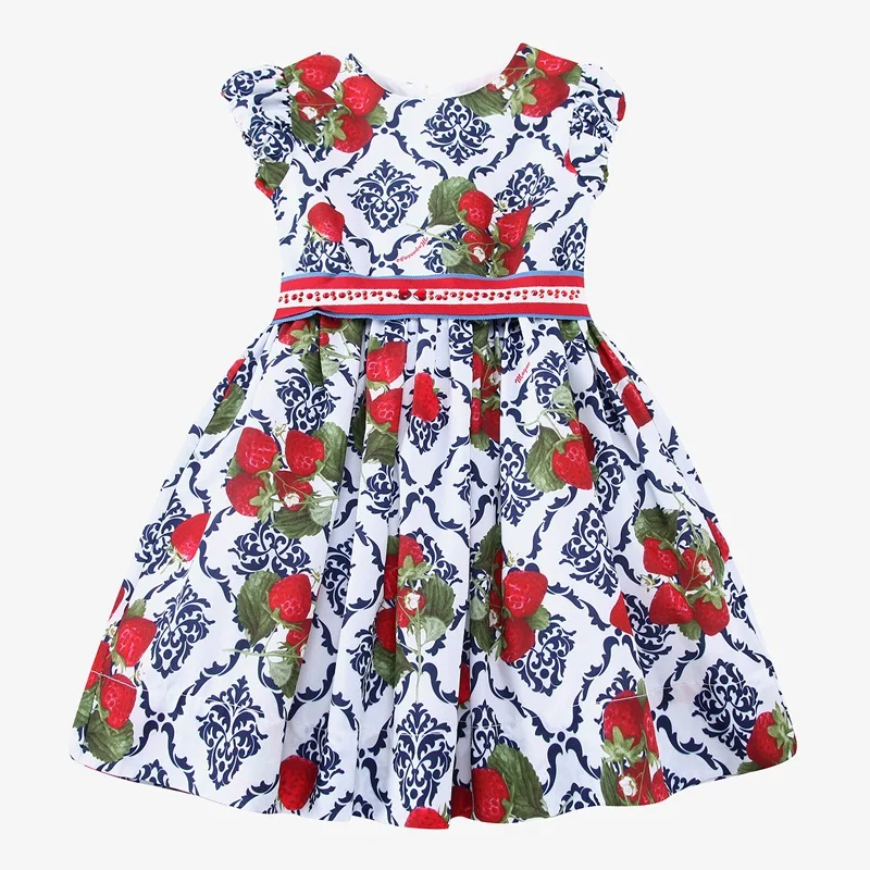 

Kidsalon Princess Girl Dress 2017 Designer Girls Dresses Strawberries Floral Printed Robe Enfant Kids Dresses for Girls Clothes