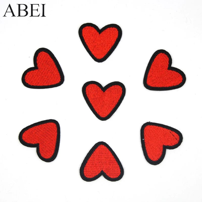 

10pcs/lot Embroidered Love Heart Patches Iron On Socks Clothes Appliques Handmade Sewing Garment Fabric Patch Diy Jeans Stickers