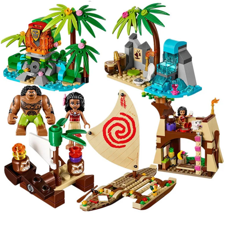 

515Pcs Vaiana Moanas Ocean Voyage Restore The Heart Of Te Fiti Set Building Blocks Maui Toys Compatible with Legoingly Friends