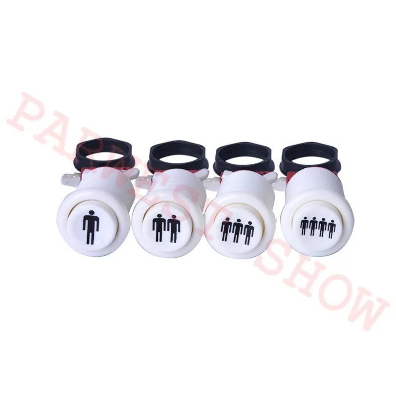 

HAPP American style Button of 1& 2 player push buttons black white color button switch for arcade console cabinet JAMMA machine