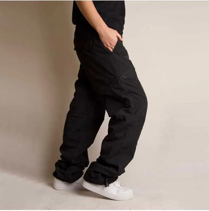 Fleece Lining Cargo Pants Men Casual Straight Loose Baggy Pants Hip Hop Harem Pants Outdoor Trousers Male Clothing