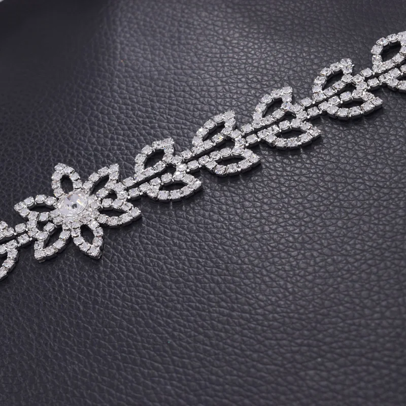 rhinestone crystal strass flower wedding dress belt sash (4)
