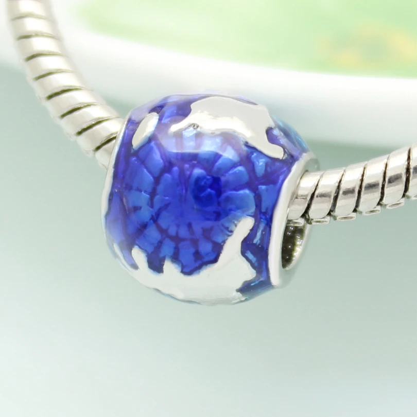 Морской синий земля Путешествия Европа Шарм Бусины DIY ювелирные изделия ручной работы амулет Fit Pandora браслет ожерелье