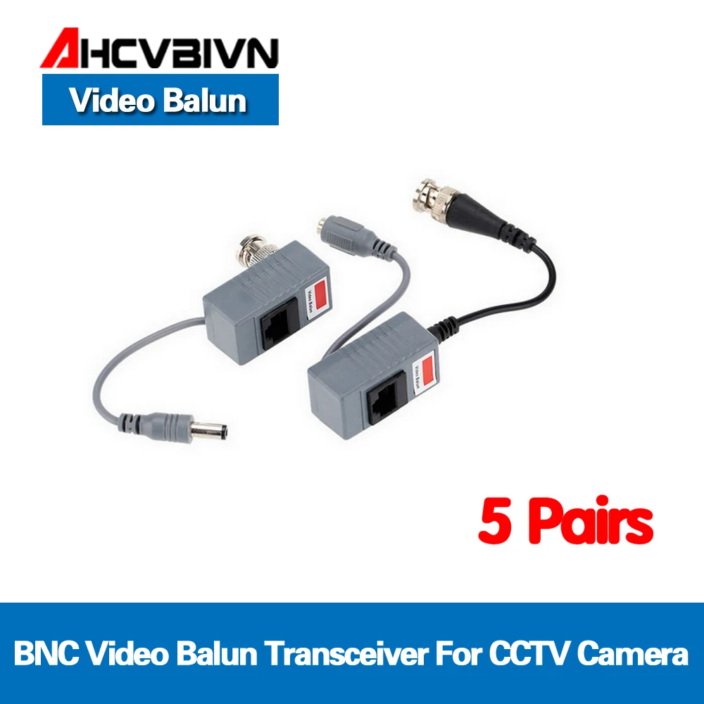 

10pcs CCTV Camera Accessories Audio Video Balun Transceiver BNC UTP RJ45 Video Balun with Audio and Power over CAT5/5E/6 Cable